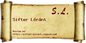 Sifter Lóránt névjegykártya